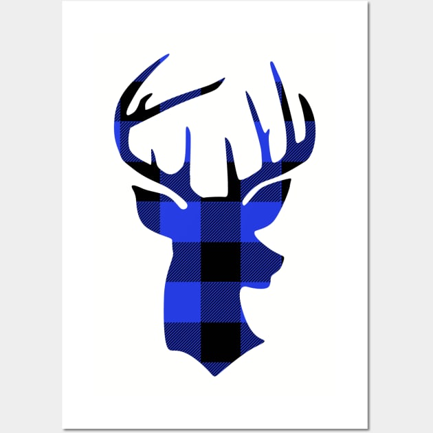 Blue Flannel Hunting Deer Buck Hunter Wall Art by DoctorWatsonDesigns